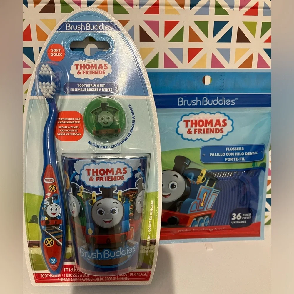 Brush Buddies Thomas & friends-toothbrush, rinsing cup, brush cap & flossers SET
